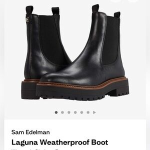 Sam Edelman Black Leather Weatherproof Boots